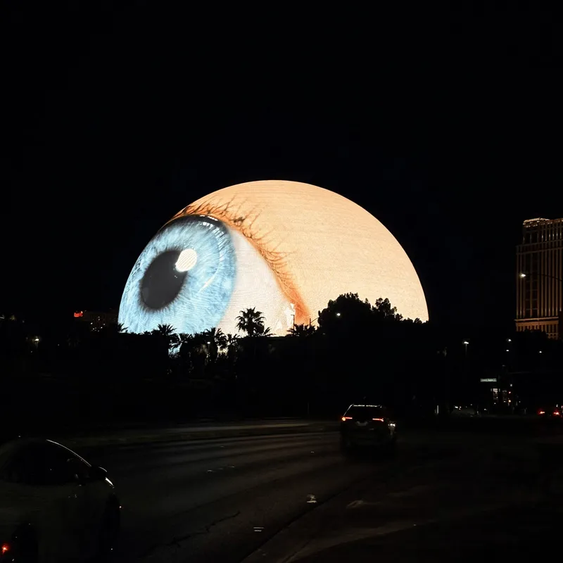 An eyeball displayed on The Sphere in Vegas